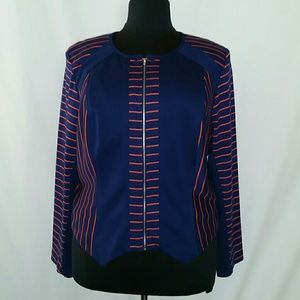 NWT Blue Striped Cropped Blazer